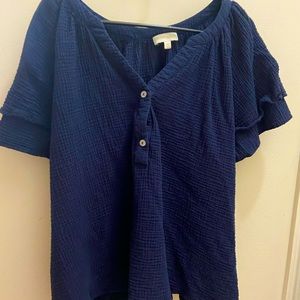 🎉Cynthia Rowley Navy Top Shirt Size 2X